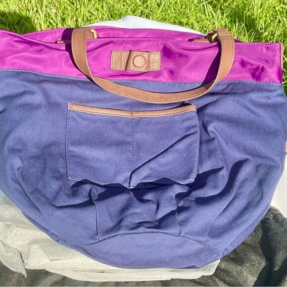 Juicy Couture Vintage Purple Nylon Tote Bag Gold Accents Multiple Compartments! - Picture 14 of 14